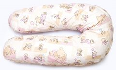 Подушка для вагітних та годування ОП-15 OLVI з малюнком "Ведмедик на рожевому"