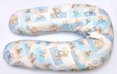 Подушка для вагітних та годування ОП-15 OLVI з малюнком "Ведмедик на блакитному"